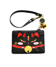 Load image into Gallery viewer, PREORDER Maneki neko black card holder