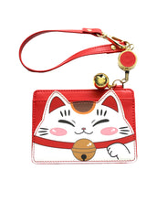Load image into Gallery viewer, PREORDER Maneki neko red card holder