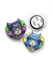 Load image into Gallery viewer, YELLOW CAT MAID/ PURPLE DEVIL POP SOCKET
