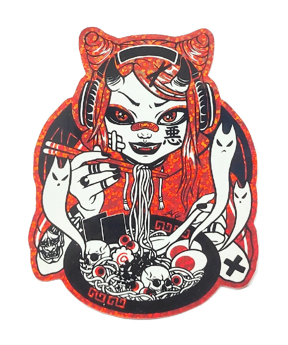RED DEAD RAMEN GLITTER STICKER