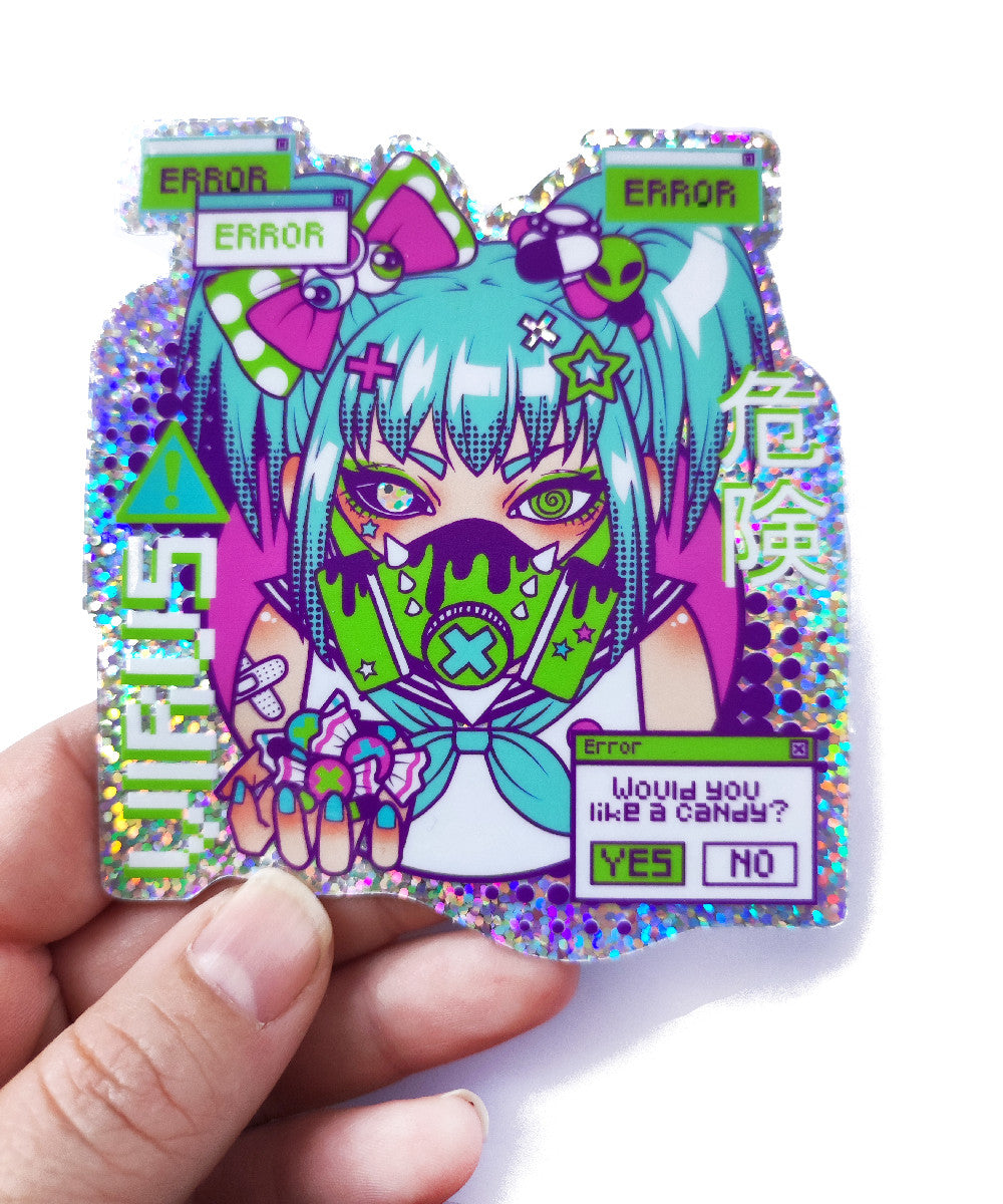 VIRUS GLITTER STICKER