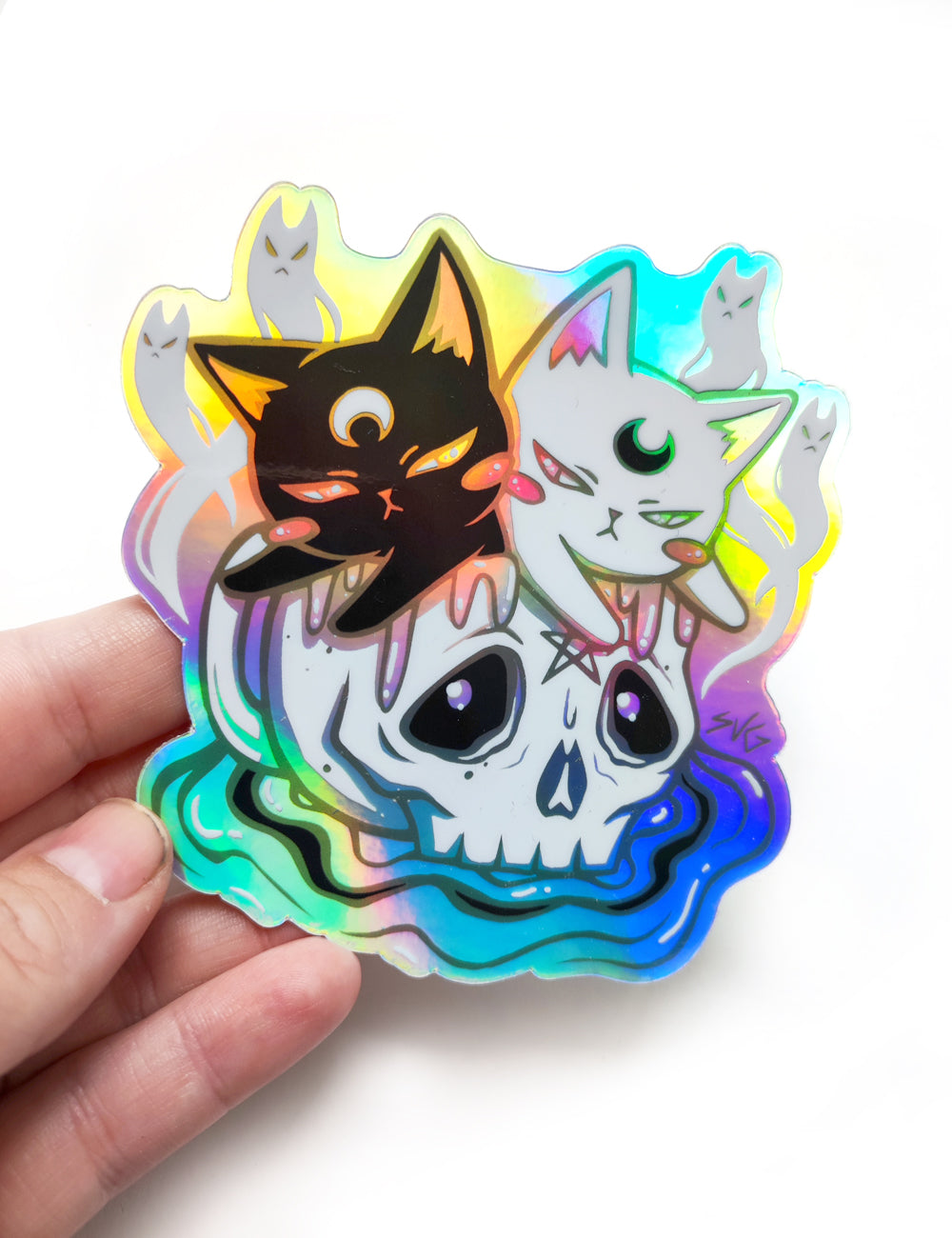 GEMINI CAT HOLO STICKER