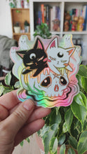 Load and play video in Gallery viewer, GEMINI CAT HOLO STICKER
