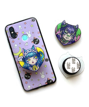 Load image into Gallery viewer, YELLOW CAT MAID/ PURPLE DEVIL POP SOCKET
