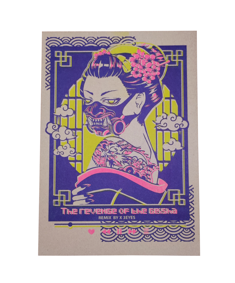 RISOGRAPHY REVENGE OF THE GEISHA